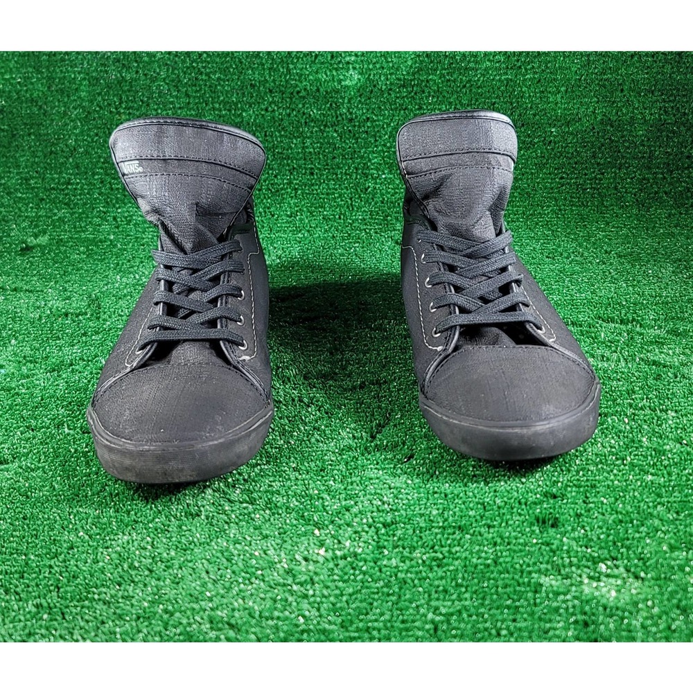 Vans Old Skool Classic Hi-Top Skateboard Solid Black Textile Upper Women's 10.M
